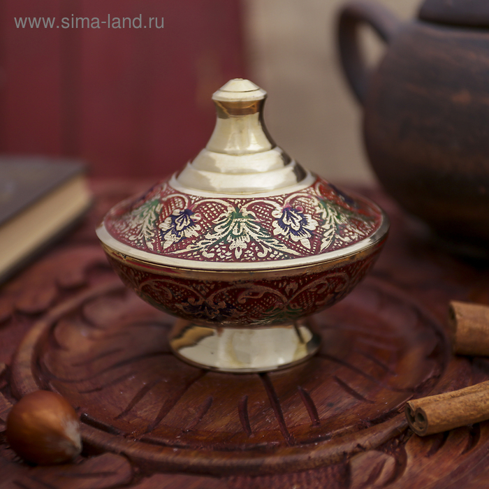 Шкатулка латунь  Шкатулка латунь "Царская" 8х8х7,5 см