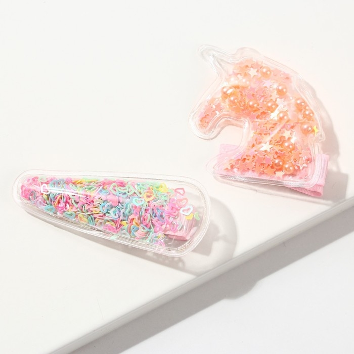 Заколки для волос и кулон, набор детский «Единорог» Заколки для волос и кулон, набор детский «Единорог»