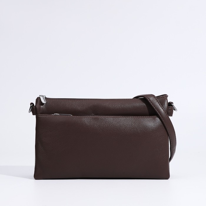 Сумка кросс-боди на молнии, цвет коричневый