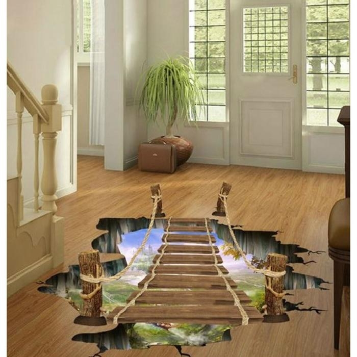 Наклейка 3Д интерьерная Мост 90*60см Наклейка 3Д интерьерная Мост 90*60см