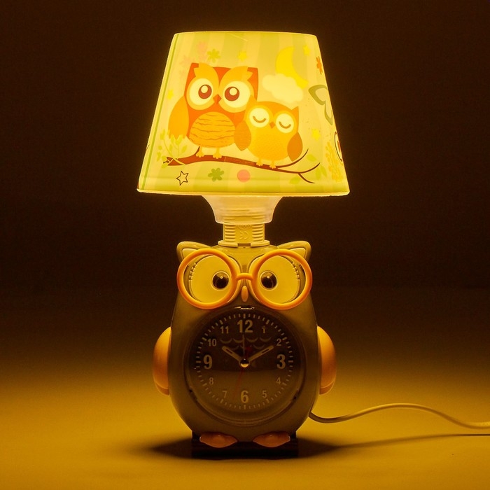 Часы с подсветкой Часы с подсветкой "Совушка" детские настольные, плавный ход, на батарейках АА