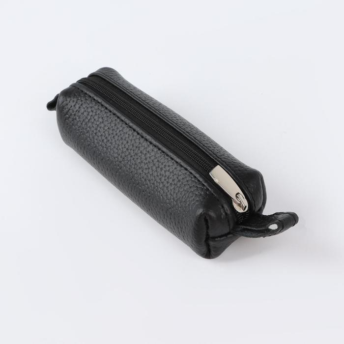 Ключница на молнии, длина 12 см, кольцо, цвет чёрный Ключница на молнии, длина 12 см, кольцо, цвет чёрный