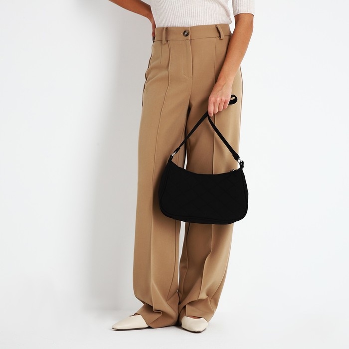 Сумка-багет на молнии, цвет чёрный Сумка-багет на молнии, цвет чёрный