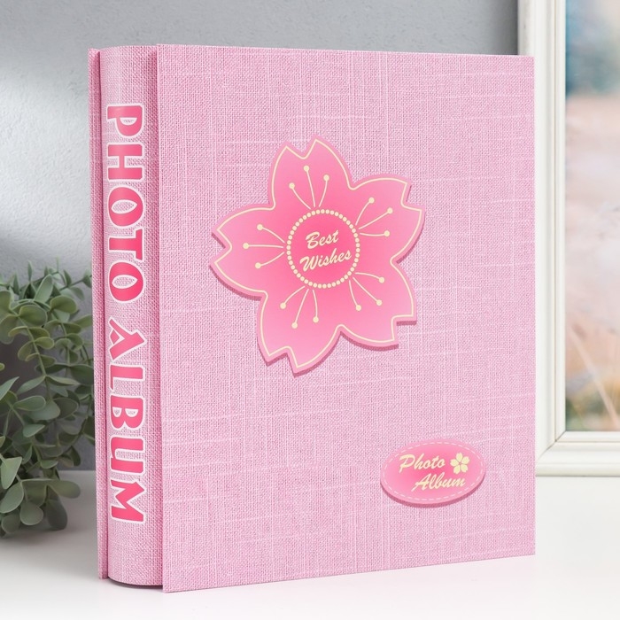 Фотоальбом на 200 фото 13х18 см Фотоальбом на 200 фото 13х18 см "Объёмный цветочек" МИКС 30х23,5х5,5 см