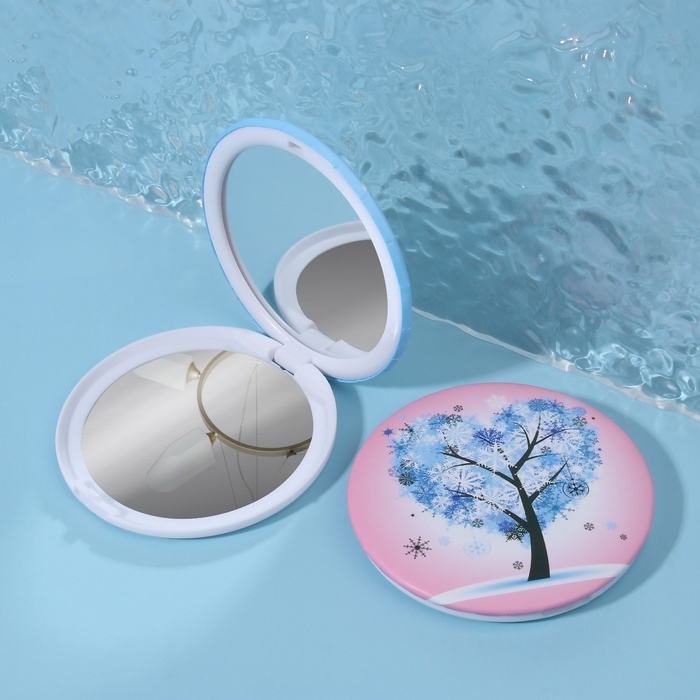 Зеркало складное «Деревья», d = 7,5 см, с увеличением, рисунок МИКС Зеркало складное «Деревья», d = 7,5 см, с увеличением, рисунок МИКС