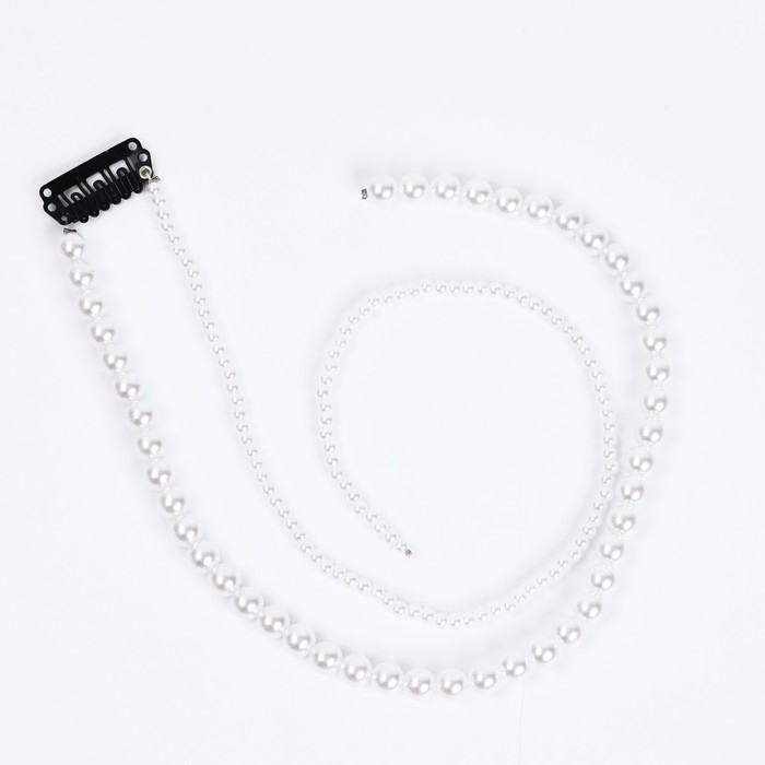 Заколка прядь с жемчугом новогодняя «С Новым годом», на Новый год, 7 х 6,4 см Заколка прядь с жемчугом новогодняя «С Новым годом», на Новый год, 7 х 6,4 см