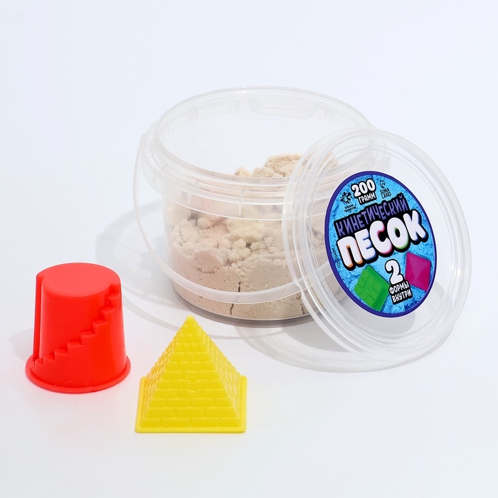 Кинетический песок, 2 формочки, 200 гр, цвет белый Кинетический песок, 2 формочки, 200 гр, цвет белый
