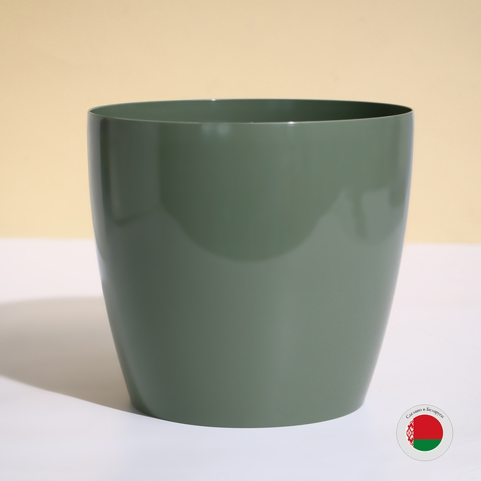 Горшок для цветов, d = 21 см, 5,2 л, пластик, зелёный шалфей Горшок для цветов, d = 21 см, 5,2 л, пластик, зелёный шалфей