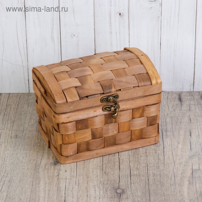 Сундук «Плетёнка», с замком, 17×12×12 см, шпон Сундук «Плетёнка», с замком, 17×12×12 см, шпон