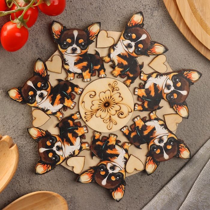 Подставка под горячее Подставка под горячее "Чихуахуа", D=20, можжевельник