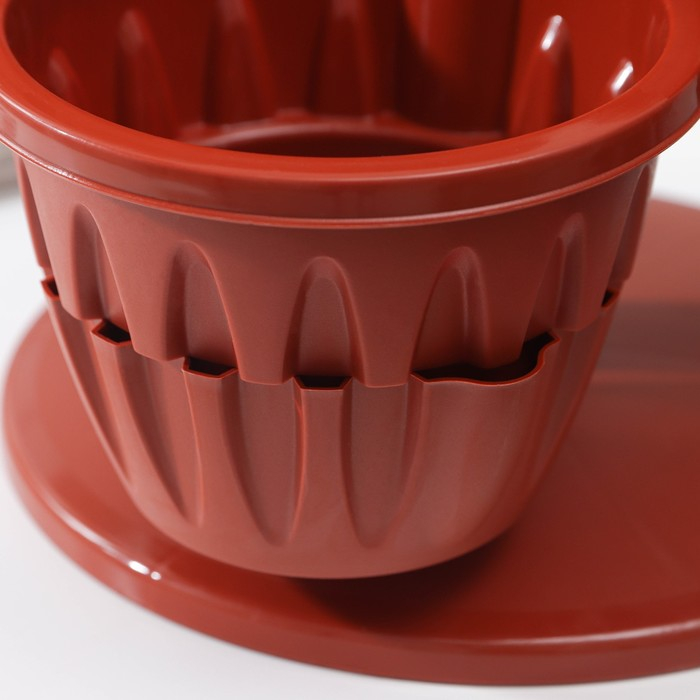 Кашпо многоярусное «Каскад», 3 шт, 700 мл, цвет терракотовый Кашпо многоярусное «Каскад», 3 шт, 700 мл, цвет терракотовый