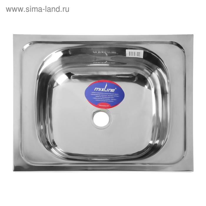Мойка кухонная MIXLINE 527962, накладная, толщина 0.4 мм, 50х40х16 см, выпуск 1 1/2 Мойка кухонная MIXLINE 527962, накладная, толщина 0.4 мм, 50х40х16 см, выпуск 1 1/2"
