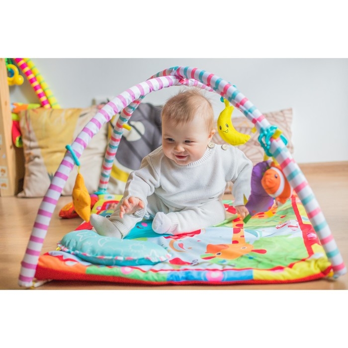 Развивающий коврик с дугами «Слоник и друзья», 5 элем. с музыкой, Крошка Я Развивающий коврик с дугами «Слоник и друзья», 5 элем. с музыкой, Крошка Я