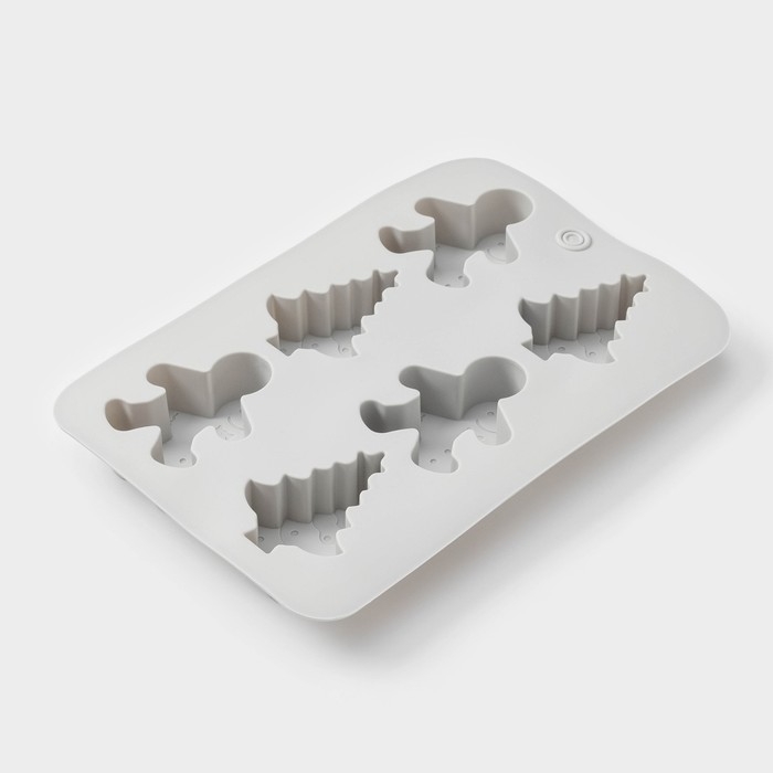 Форма для выпечки новогодняя Доляна «Новогодние пряники», силикон, 6 ячеек, 25,5×17,5×2,5 см, цвет серый Форма для выпечки новогодняя Доляна «Новогодние пряники», силикон, 6 ячеек, 25,5×17,5×2,5 см, цвет серый