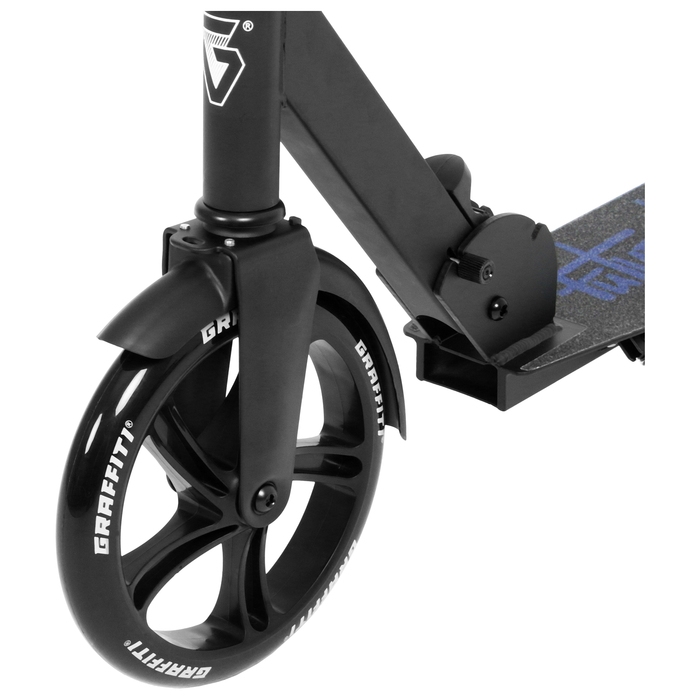 Самокат городской GRAFFITI City 200, складной, колёса PU 200 мм, ABEC 7 Carbon, цвет чёрный