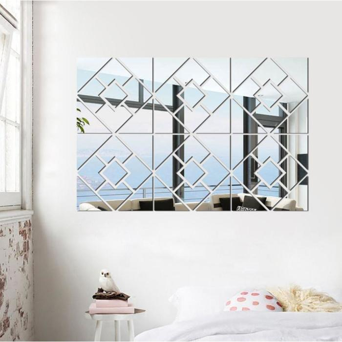 Наклейки интерьерные Наклейки интерьерные "Белин", зеркальные, декор настенный, панно 40 х 60 см, 54 эл