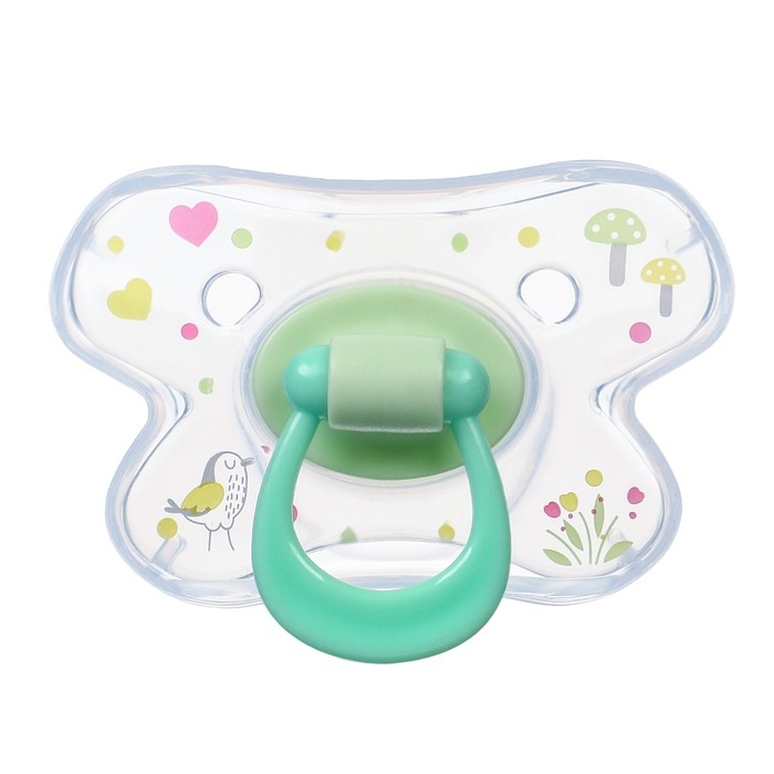 Соска - пустышка силиконовая ортодонтическая «Зайка», от 12 мес., с колпачком, цвет зеленый Соска - пустышка силиконовая ортодонтическая «Зайка», от 12 мес., с колпачком, цвет зеленый