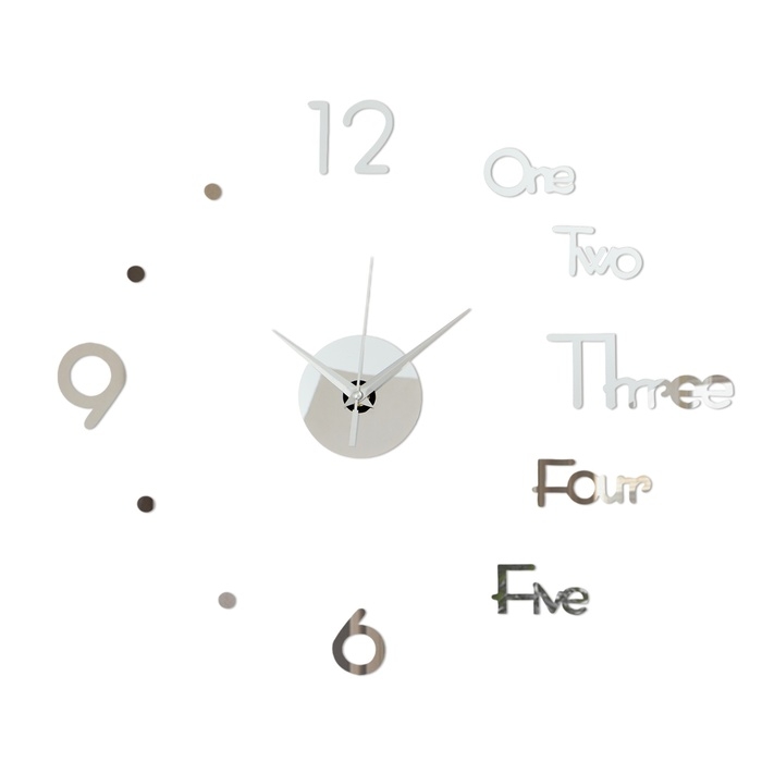 Часы настенные интерьерные большие, 3d  Часы настенные интерьерные большие, 3d "Биенн", бесшумные, наклейка, d-45 см