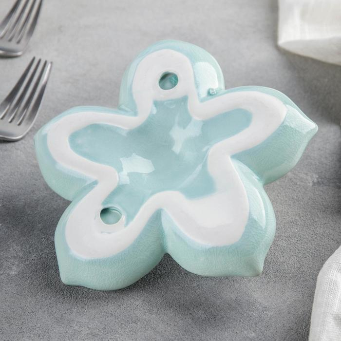 Менажница керамическая 5 ячеек «Голубка», 15,5×6,5, цвет голубой