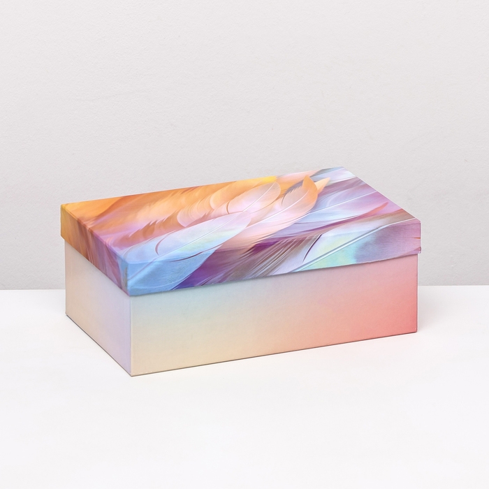 Коробка прямоугольная Коробка прямоугольная "Перья", 27 × 17 × 11 см