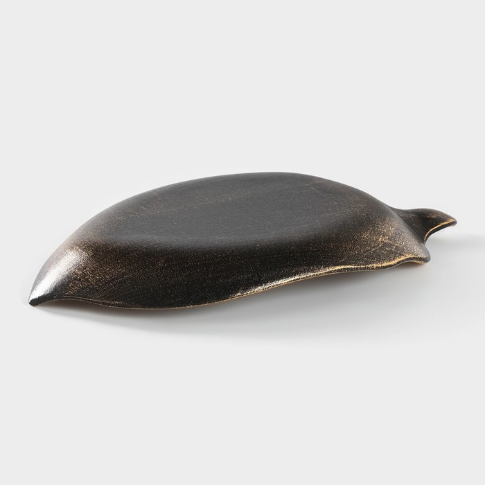 Блюдо для фруктов Доляна «Винтажный лист», 30×18×4 см, цвет бронзовый Блюдо для фруктов Доляна «Винтажный лист», 30×18×4 см, цвет бронзовый