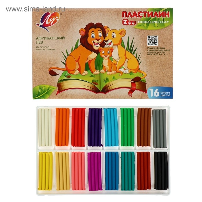 Пластилин 16 цветов 240 г ZOO Пластилин 16 цветов 240 г ZOO