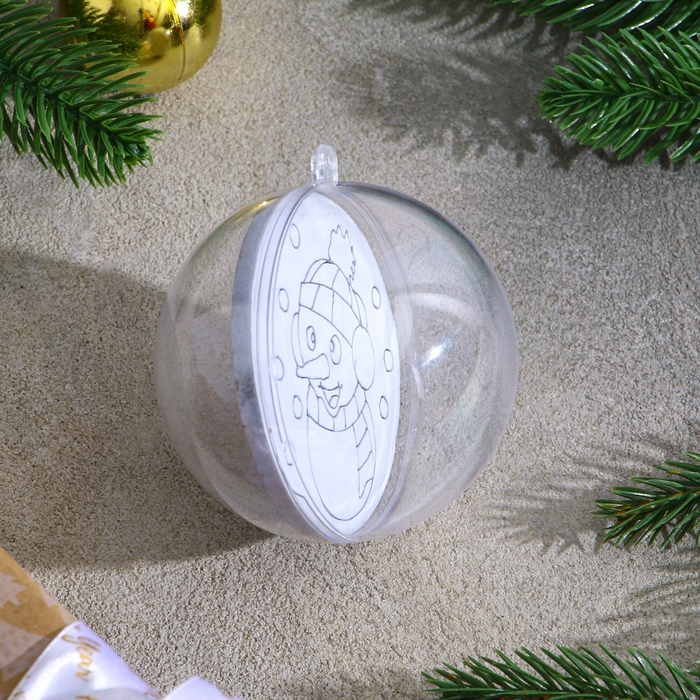 Ёлочное украшение под раскраску «Снеговичок» размер: 8 см; 2 шт., кисть Ёлочное украшение под раскраску «Снеговичок» размер: 8 см; 2 шт., кисть