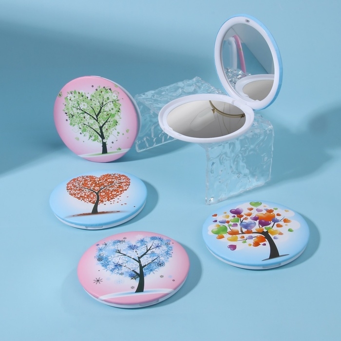 Зеркало складное «Деревья», d = 7,5 см, с увеличением, рисунок МИКС Зеркало складное «Деревья», d = 7,5 см, с увеличением, рисунок МИКС