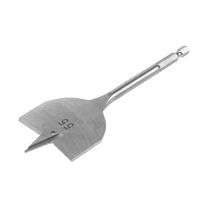 Сверло по дереву перовое ТУНДРА, шестигранный хвостовик, 55 х 152 мм Сверло по дереву перовое ТУНДРА, шестигранный хвостовик, 55 х 152 мм