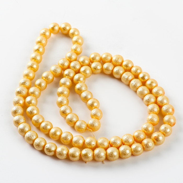Бусины из стекла, набор 78 шт., размер 1 шт. — 10 мм, цвет жёлтый