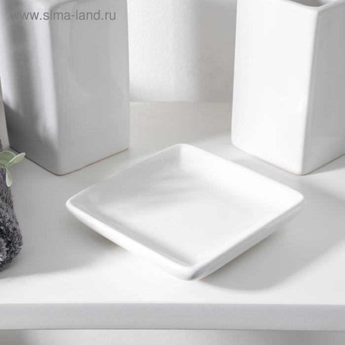 Набор аксессуаров для ванной комнаты «Лодж», 3 предмета (мыльница, дозатор для мыла 350 мл, стакан), цвет белый Набор аксессуаров для ванной комнаты «Лодж», 3 предмета (мыльница, дозатор для мыла 350 мл, стакан), цвет белый