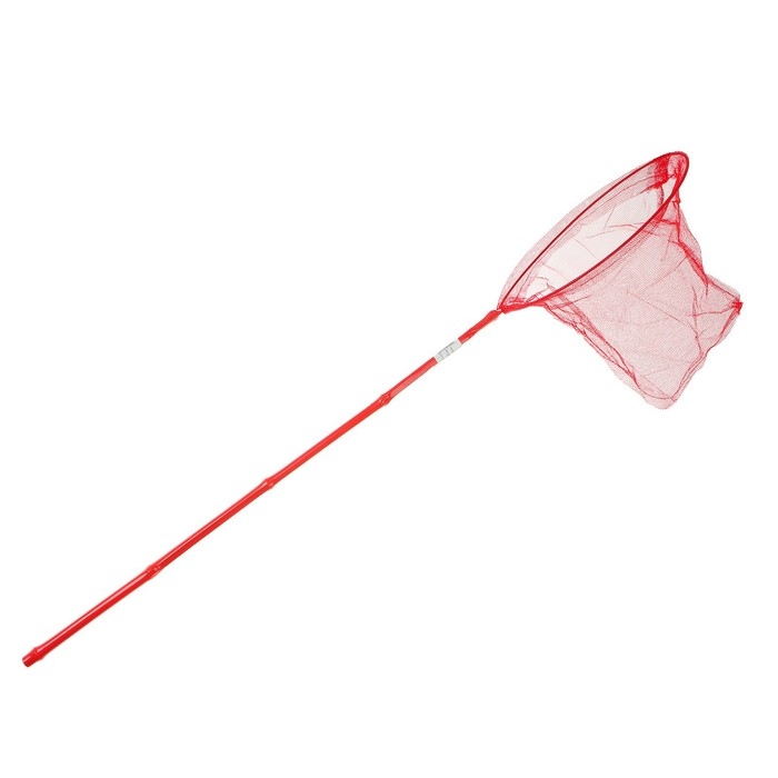 Сачок детский, бамбуковая ручка в горох 60 см, d=25 см, цвета МИКС Сачок детский, бамбуковая ручка в горох 60 см, d=25 см, цвета МИКС