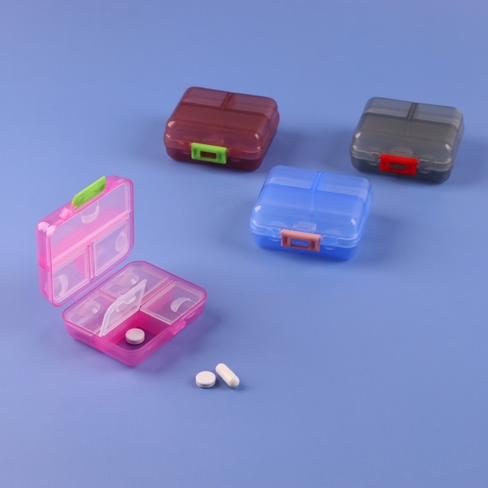 Таблетница «Трансформер», 7,8 × 7 × 3,5 см, 7 секций, цвет МИКС Таблетница «Трансформер», 7,8 × 7 × 3,5 см, 7 секций, цвет МИКС