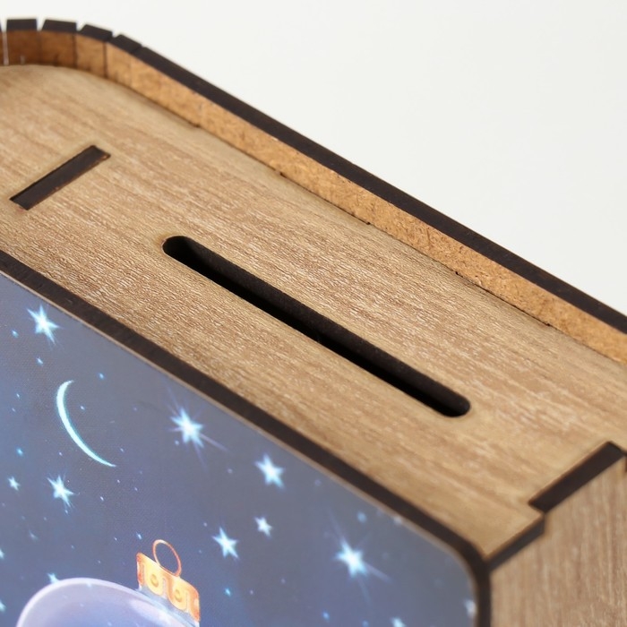 Новогодняя копилка-шкатулка  Новогодняя копилка-шкатулка "Загадай желание" 14х12х5 см