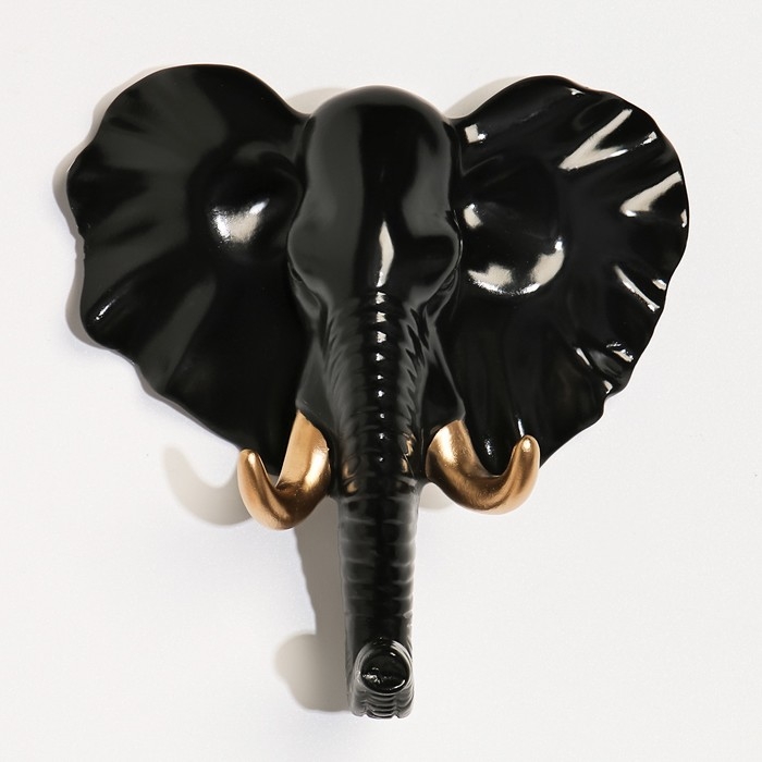 Декор настенный-вешалка Декор настенный-вешалка "Слон" 11 x 10.5 см, черный