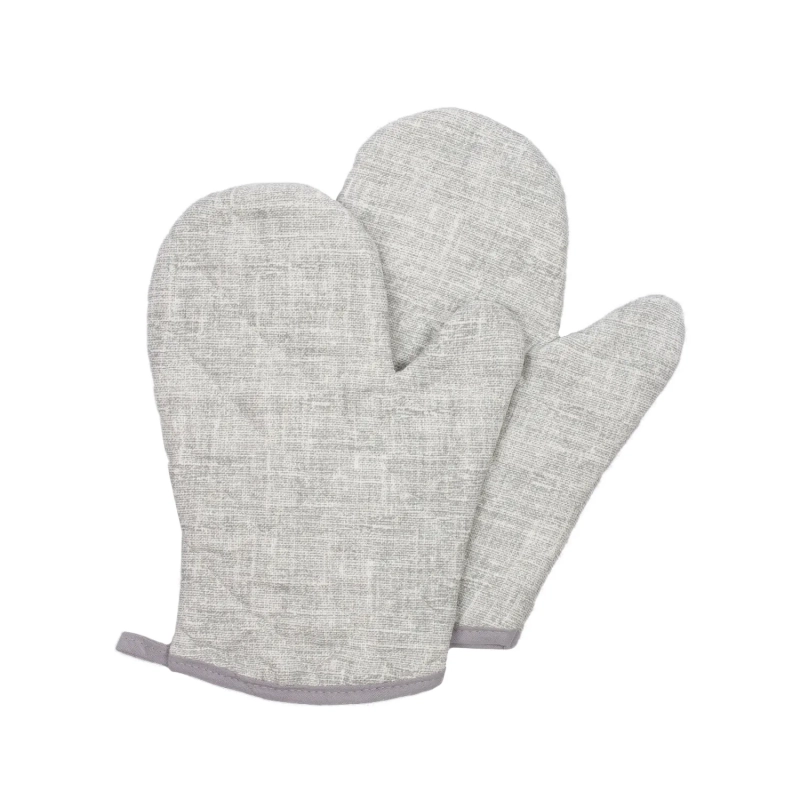 Набор кух. (рукавица стег.18х28см -2шт), рогожка, 160г/м2, Рант серый