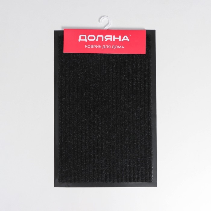 Коврик влаговпитывающий придверный с окантовкой Доляна «Стандарт», 40×60 см, цвет чёрный Коврик влаговпитывающий придверный с окантовкой Доляна «Стандарт», 40×60 см, цвет чёрный