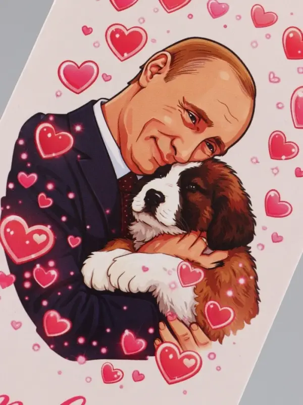 Конверт для денег &laquo;От всего сердца!&raquo;, Путин, 16.5&times;8 см