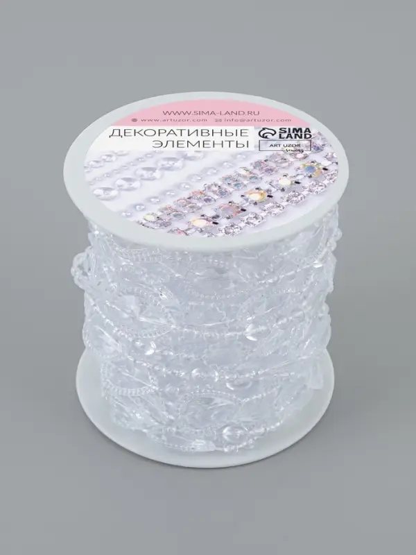 Бусы на нитях, 15 мм, 9&plusmn;1 м, прозрачные