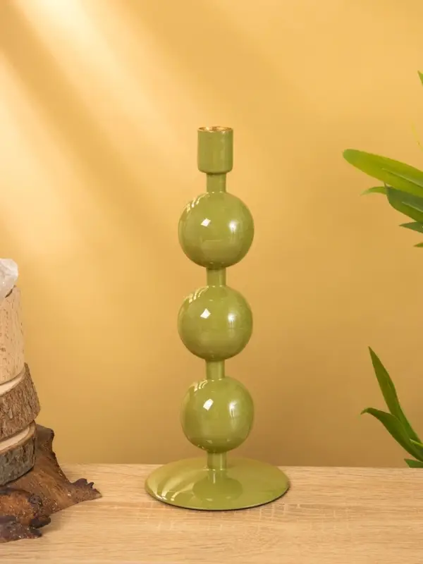 Подсвечник на 1 свечу "Авокадо" с 3 сферами 10х10х25 см