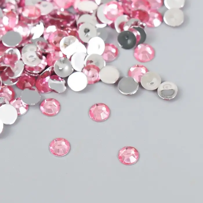 Декор для творчества в бутылочке "Стразы. Светло-розовый" набор 500 шт d=0,5 см 7х2х2 см
