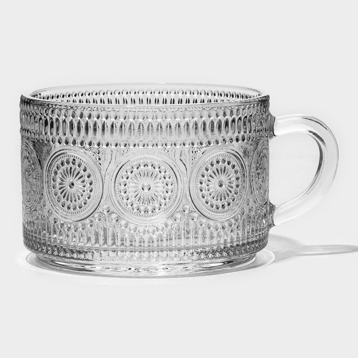 Кружка стеклянная «Ларго», 400 мл, 10,5×7 см