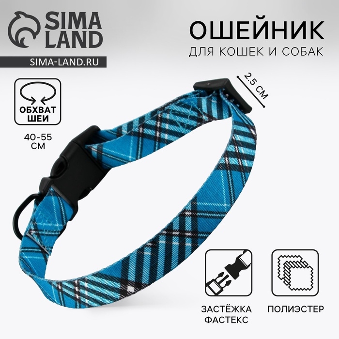 Ошейник «Джентльмен», застёжка - фастекс, 2.5 см, 40-55 см Ошейник «Джентльмен», застёжка - фастекс, 2.5 см, 40-55 см