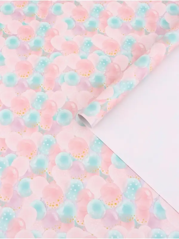 Бумага упаковочная глянцевая &laquo;Шарики&raquo;, 70&times;100 см