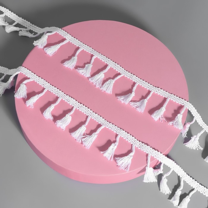 Тесьма декоративная «Бахрома», 45 мм, 10 ± 1 м, цвет белый Тесьма декоративная «Бахрома», 45 мм, 10 ± 1 м, цвет белый