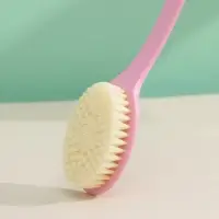 Щётка массажная для тела Доляна, с ручкой и массажёром, искусственная щетина, розовая