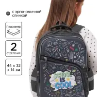 Рюкзак школьный, с эргономичной спинкой &laquo;Школа&raquo;