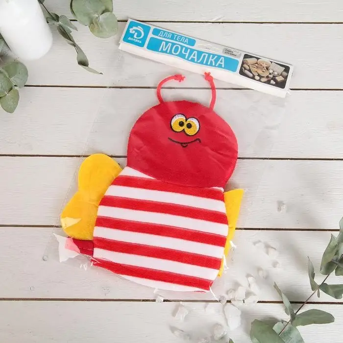 Мочалка-варежка детская для купания Доляна «Пчёлка», цвет МИКС Мочалка-варежка детская для купания Доляна «Пчёлка», цвет МИКС