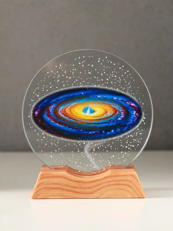 Сувенир стекло свет Сувенир стекло свет "Диск. Млечный путь" 5хLED d=10 см, USB, цветной 10х4х11,4 см