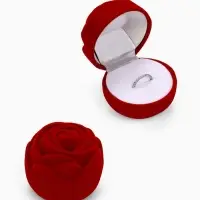 Футляр под кольцо, серьги &laquo;Роза&raquo;, бархатный, 6&times;5.5 см, красный